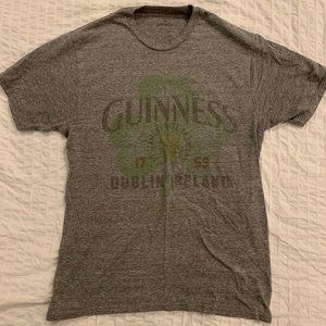 Guinness Green Logo Men's Grey Tee Shirt